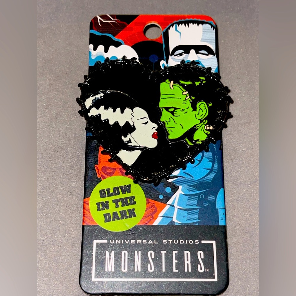 Universal Studios Monsters Bride/Frankenstein Enamel Pins. NIP